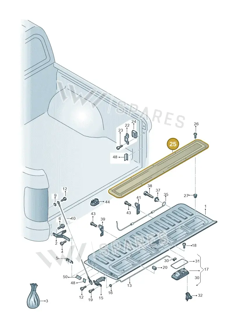 2H5829763 — Volkswagen Amarok twin cab (2022-) diagram 749829000, position 25