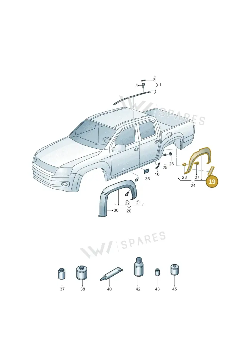 2H5853931B — Volkswagen Amarok (2016-2022) diagram 894853300, position 19