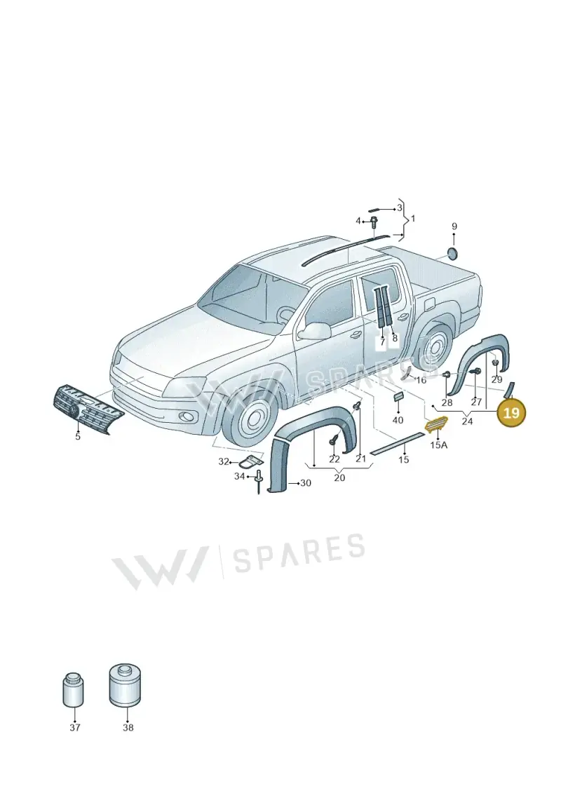 2H5853932B — Volkswagen Amarok twin cab (2012-2016) diagram 683853000, position 19