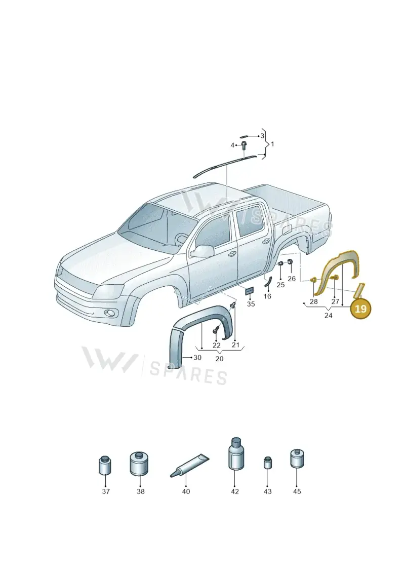 2H5853932B — Volkswagen Amarok (2016-2022) diagram 894853300, position 19