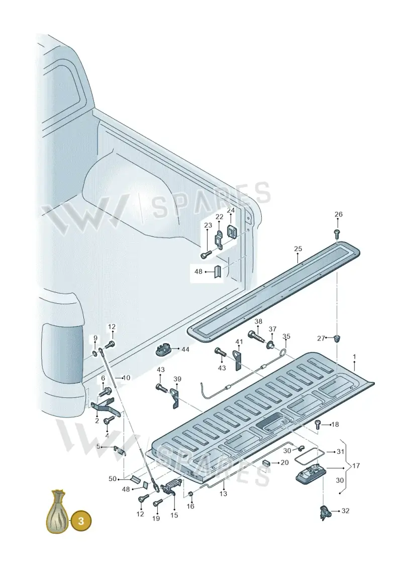 2H5898617 — Volkswagen Amarok (2022-) diagram 749829000, position 3