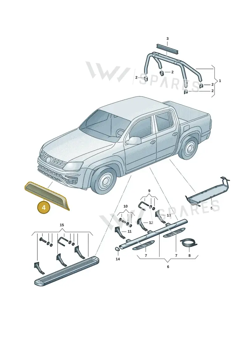 2H6071003A — Volkswagen Amarok (2016-2022) diagram 894071056, position 4