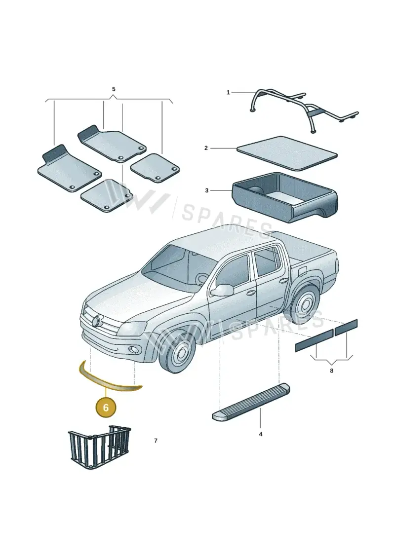 2H6071003A — Volkswagen Amarok (2022-) diagram 894071057, position 6