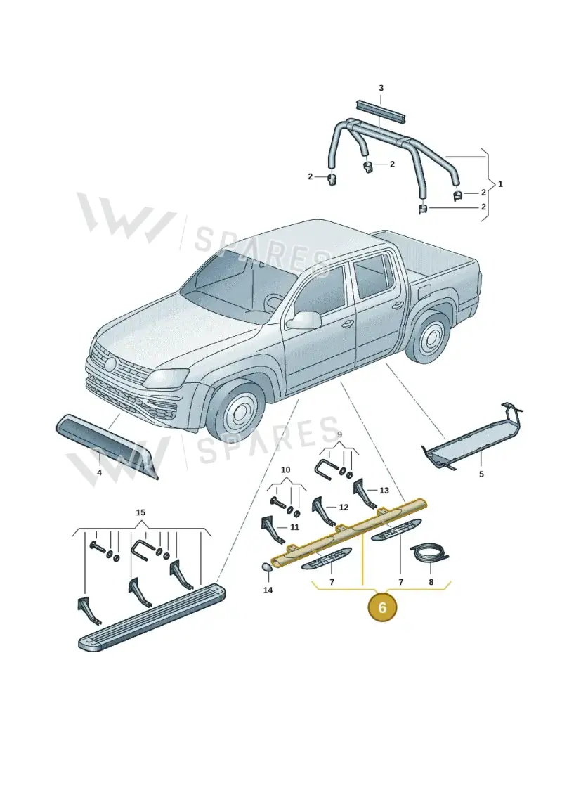2H6071691A72A — Volkswagen Amarok twin cab (2016-2022) diagram 894071056, position 6