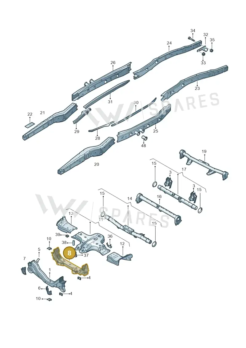 2H6801451A — Volkswagen Amarok twin cab (2022-) diagram 894800150, position 8