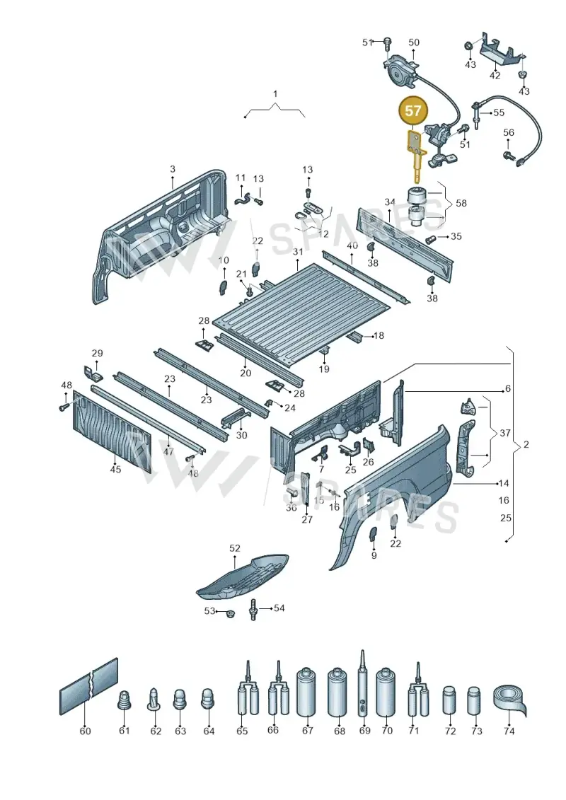2H6802403A — Volkswagen Amarok twin cab (2022-) diagram 894801000, position 57