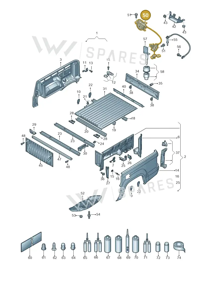 2H6803660J — Volkswagen Amarok twin cab (2022-) diagram 894801000, position 50
