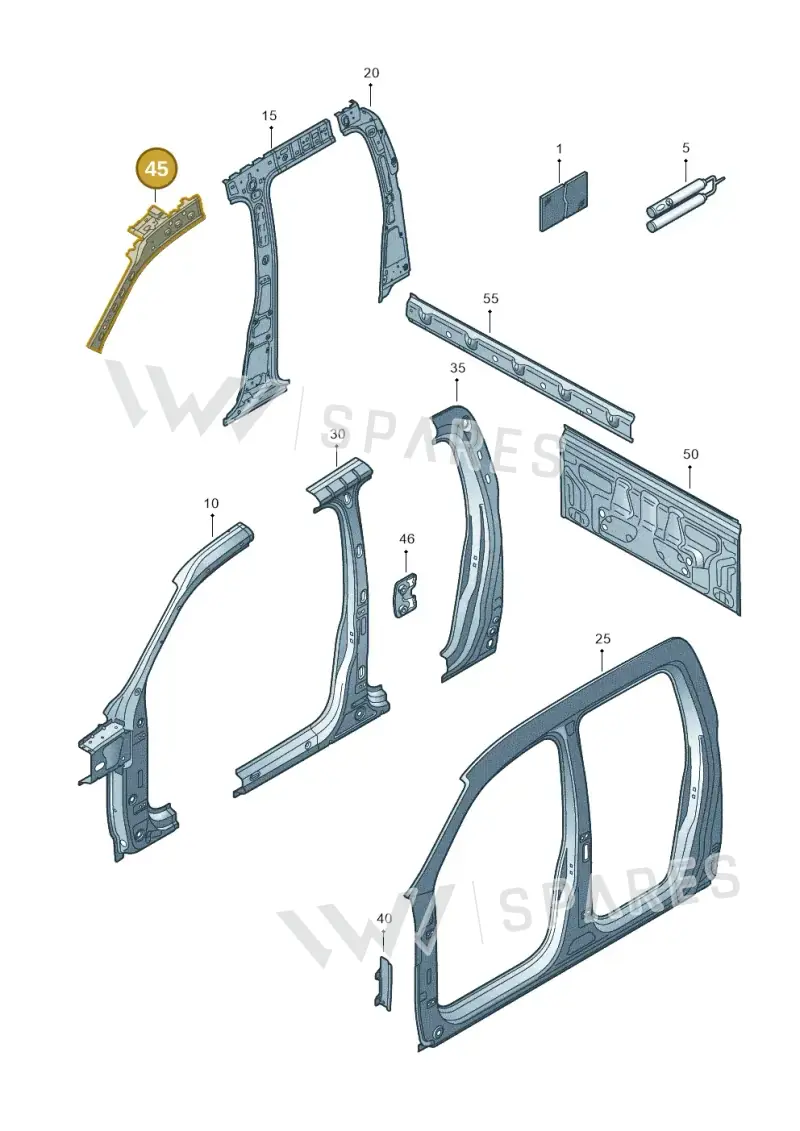 2H6810103 — Volkswagen Amarok twin cab (2022-) diagram 683809500, position 45
