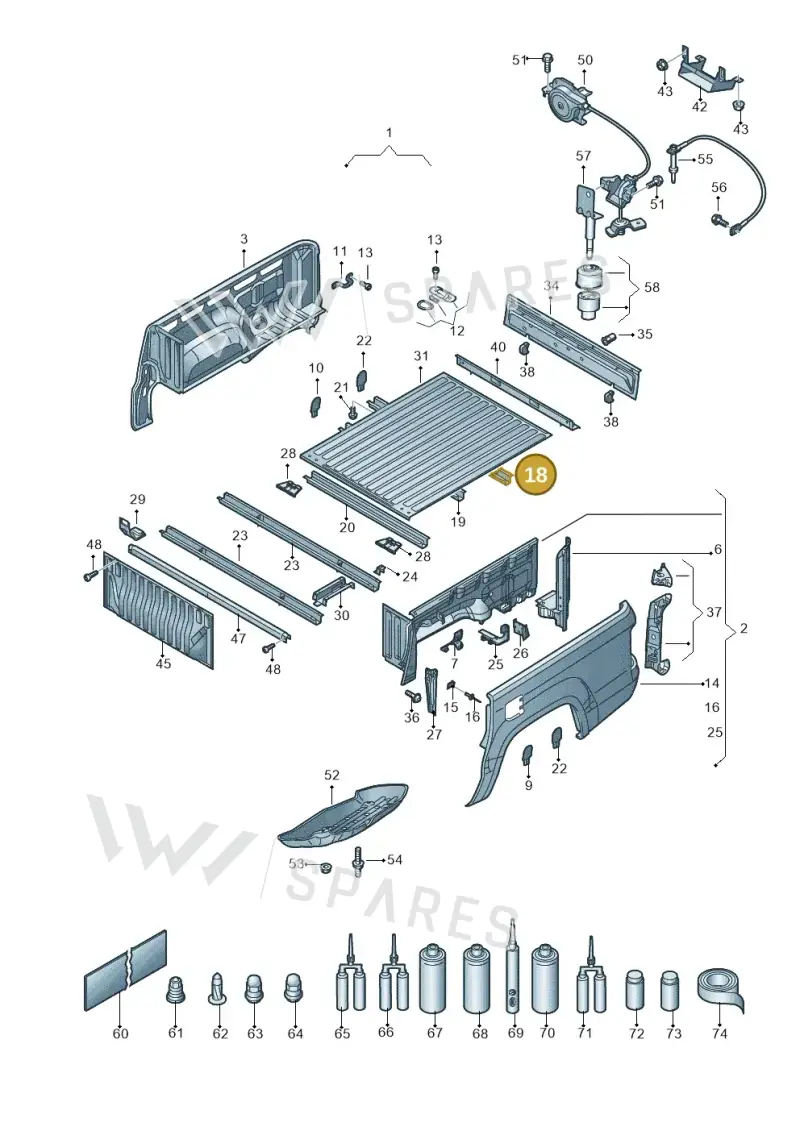 2H6810229 — Volkswagen Amarok twin cab (2022-) diagram 894801000, position 18