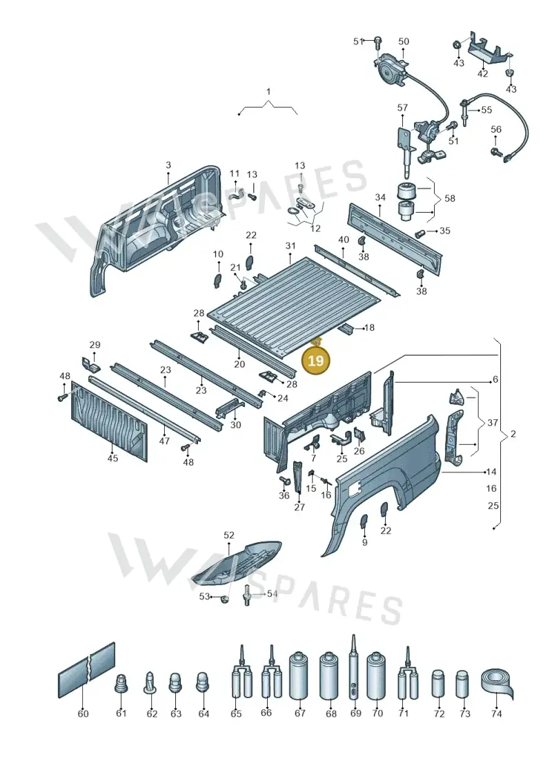 2H6810251 — Volkswagen Amarok twin cab (2022-) diagram 894801000, position 19