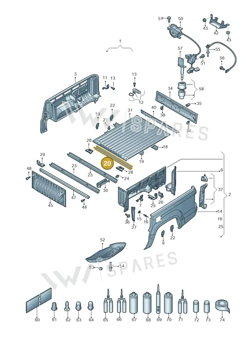 2H6810252 — Volkswagen Amarok twin cab (2022-) diagram 894801000, position 20