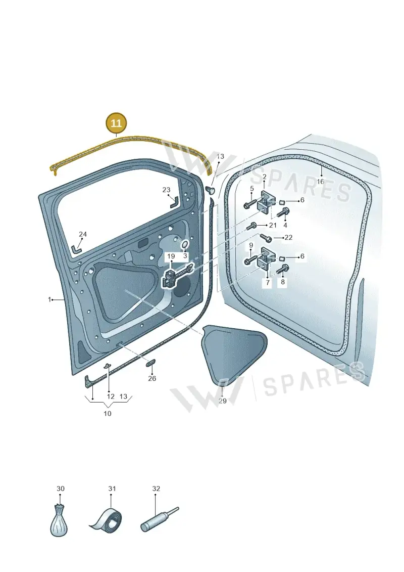 2H6837762B9B9 — Volkswagen Amarok twin cab (2016-2022) diagram 894831000, position 11