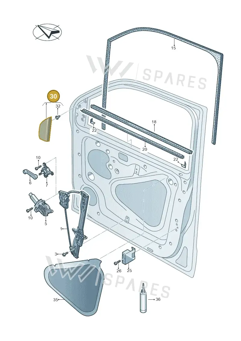 2H68379939B9 — Volkswagen Amarok twin cab (2016-2022) diagram 683837600, position 30