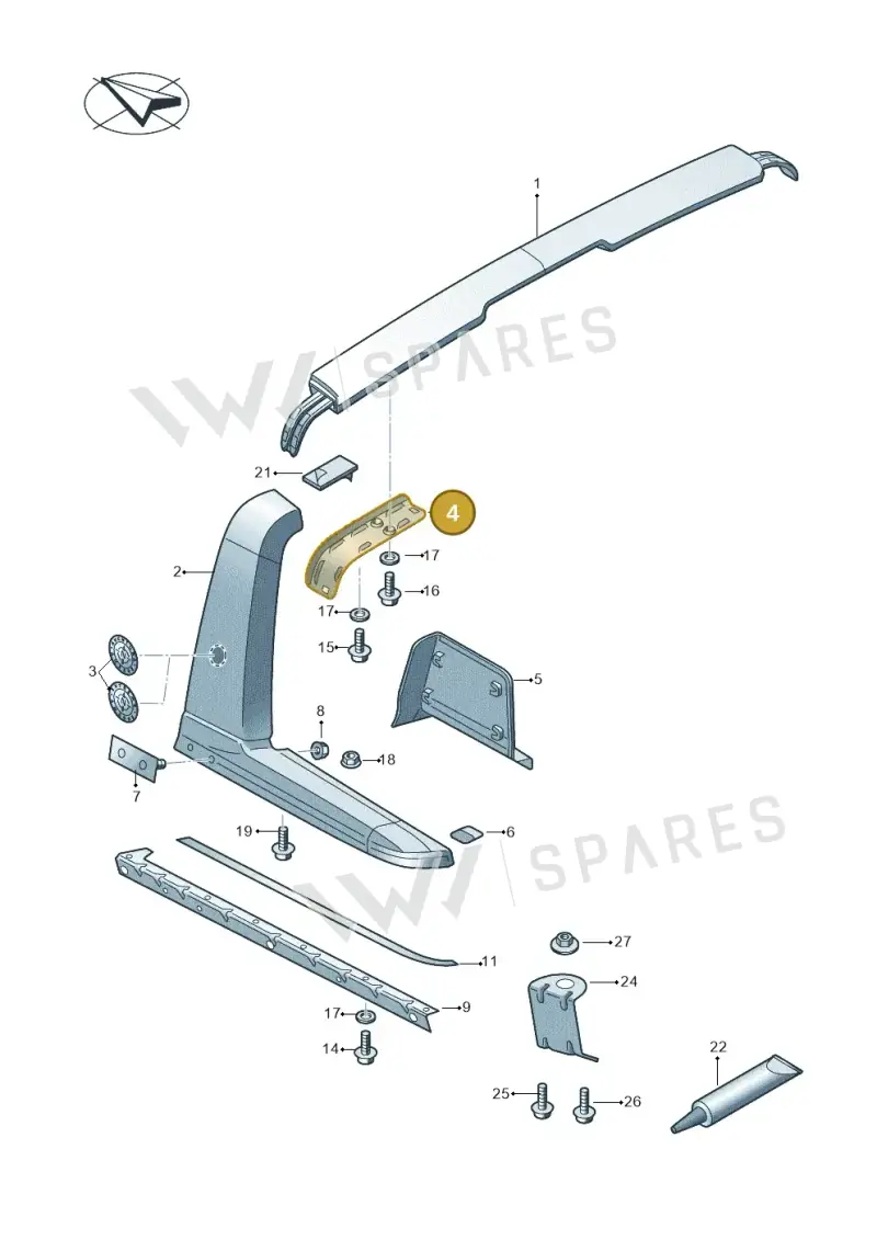 2H6853293AGRU — Volkswagen Amarok twin cab (2016-2022) diagram 894853550, position 4