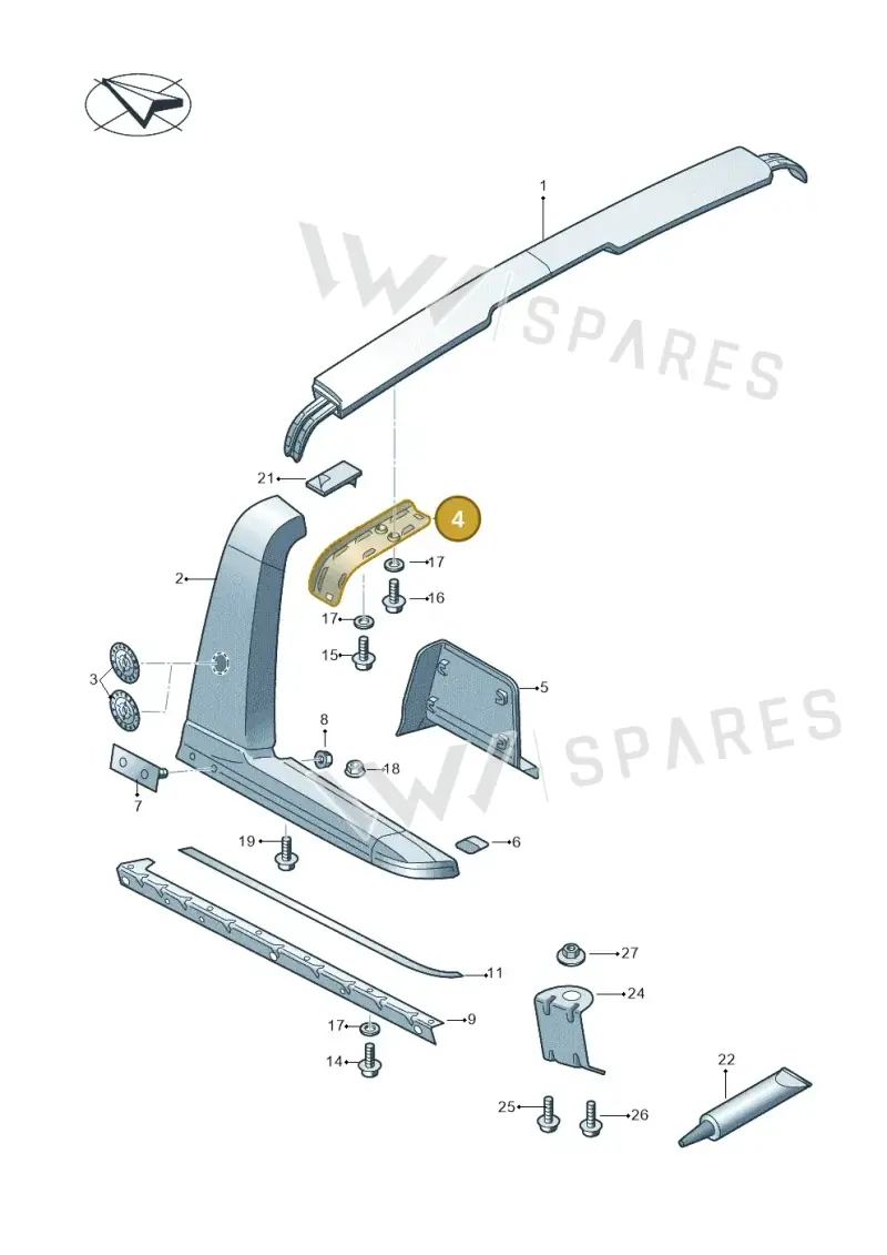 2H6853294AGRU — Volkswagen Amarok twin cab (2016-2022) diagram 894853550, position 4