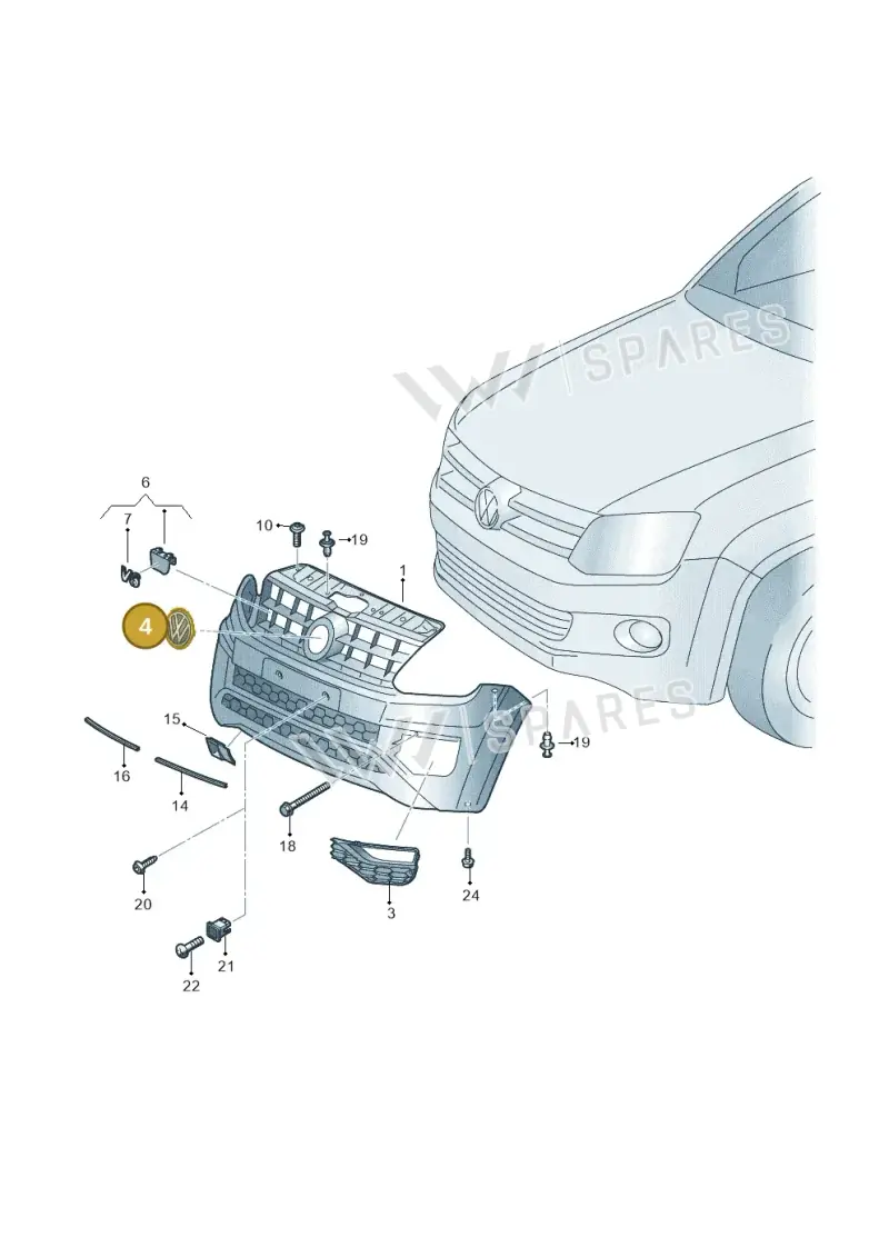 2H6853601ADPJ — Volkswagen Amarok twin cab (2016-2022) diagram 894853000, position 4