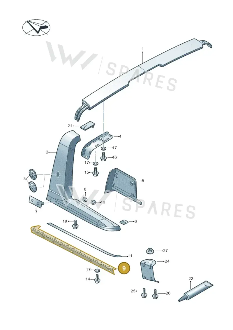2H6853755D — Volkswagen Amarok twin cab (2022-) diagram 894853550, position 9