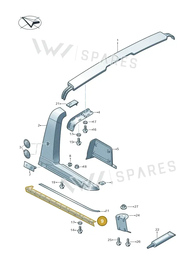 2H6853756D — Volkswagen Amarok twin cab (2022-) diagram 894853550, position 9