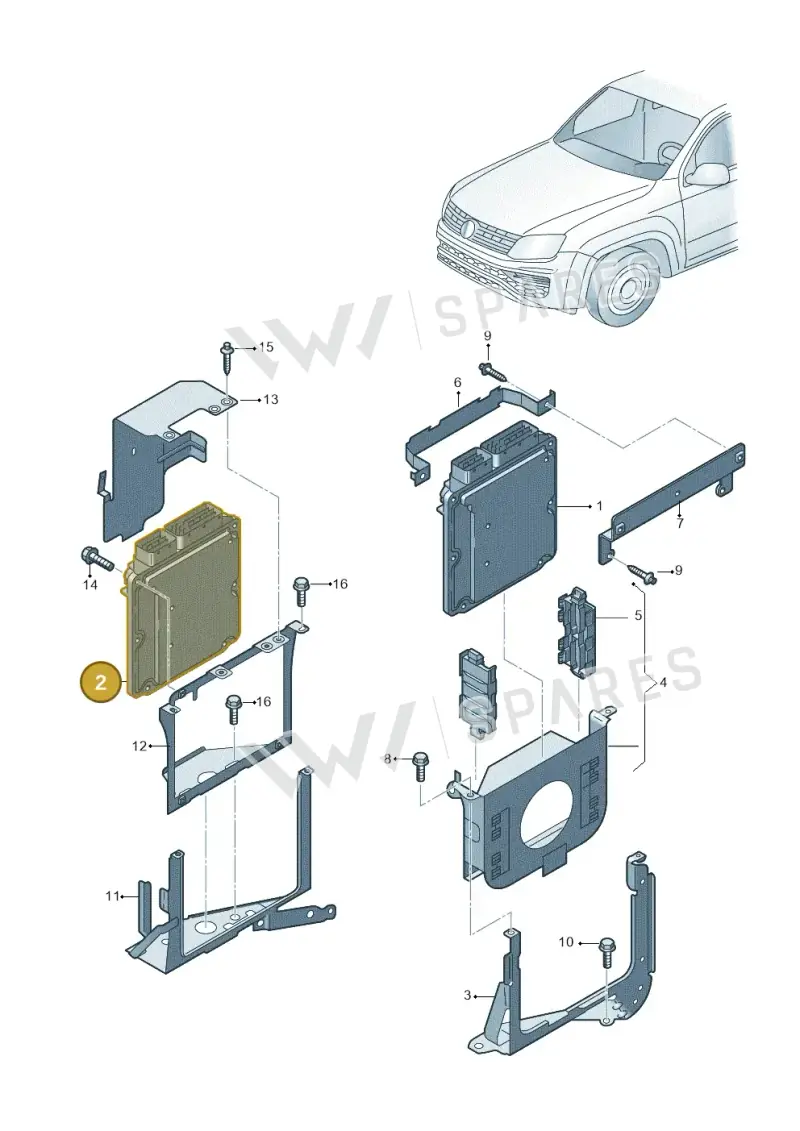2H6907311P — Volkswagen Amarok (2022-) diagram 894906220, position 2