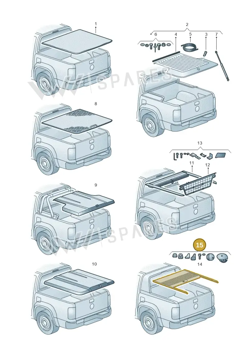 2H7061961K — Volkswagen Amarok twin cab (2016-2022) diagram 894071055, position 15