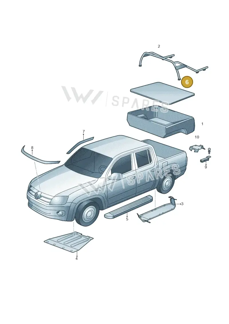 2H7071778A — Volkswagen Amarok twin cab (2012-2016) diagram 683099100, position 6