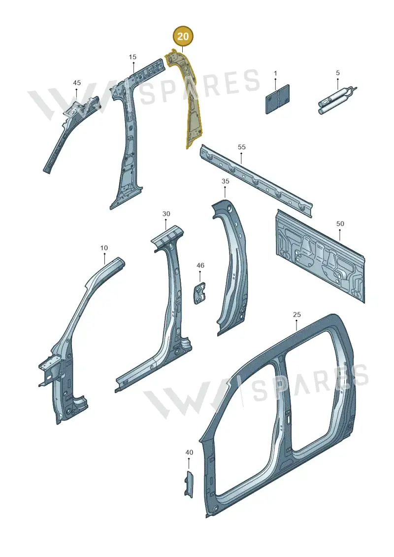 2H7809239C — Volkswagen Amarok twin cab (2022-) diagram 683809500, position 20