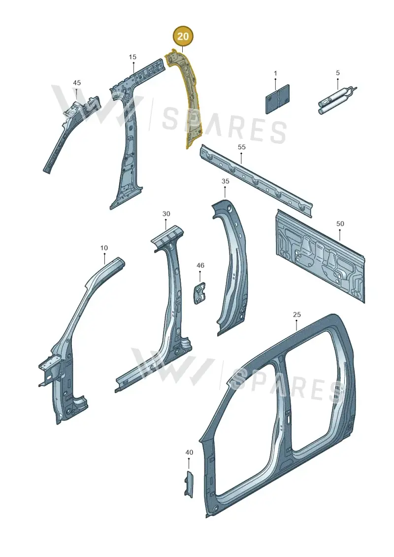 2H7809240C — Volkswagen Amarok twin cab (2022-) diagram 683809500, position 20