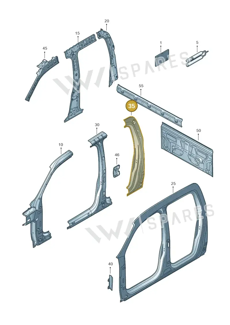 2H7809746B — Volkswagen Amarok twin cab (2016-2022) diagram 683809500, position 35