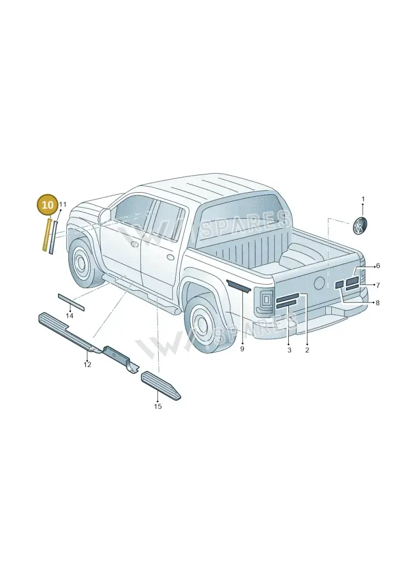 2H7853310E — Volkswagen Amarok (2022-) diagram 894853800, position 10