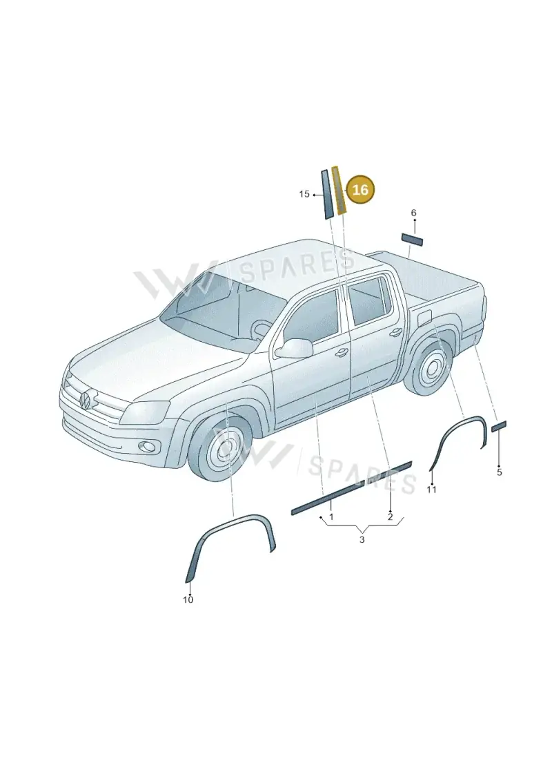 2H7853311B — Volkswagen Amarok twin cab (2022-) diagram 749853250, position 16