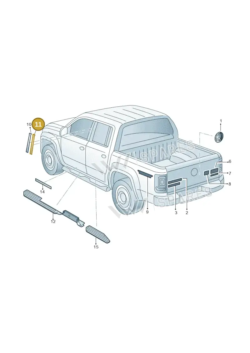 2H7853311C — Volkswagen Amarok (2022-) diagram 894853800, position 11