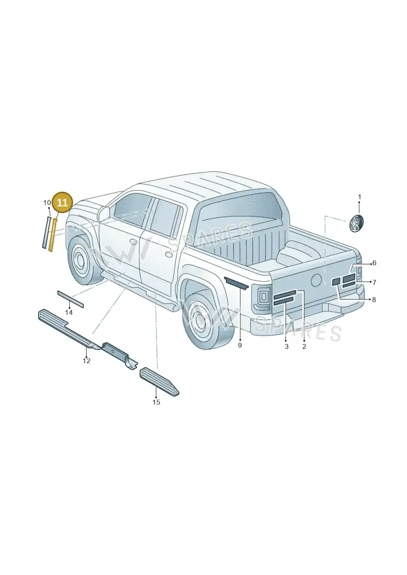 2H7853312C — Volkswagen Amarok (2022-) diagram 894853800, position 11