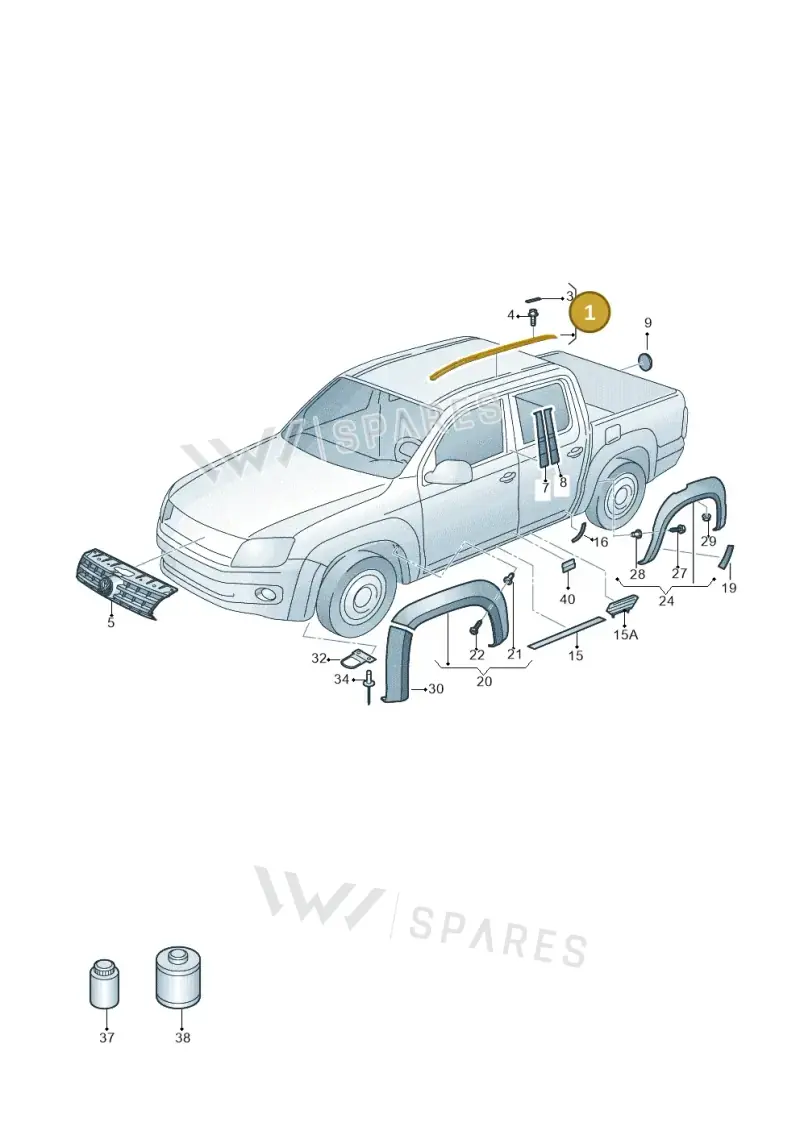 2H7853701B9B9 — Volkswagen Amarok twin cab (2012-2016) diagram 683853000, position 1