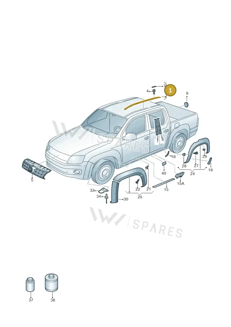 2H7853702B9B9 — Volkswagen Amarok twin cab (2012-2016) diagram 683853000, position 1