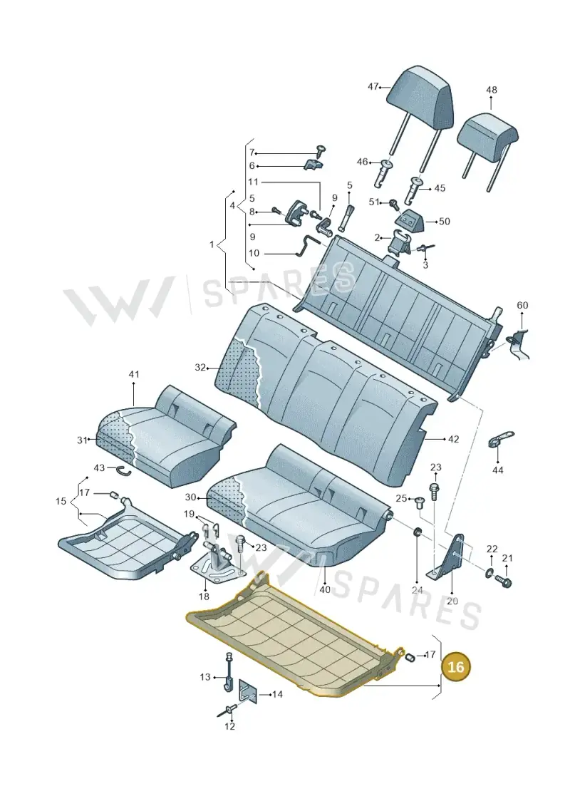 2H7885305K — Volkswagen Amarok twin cab (2016-2022) diagram 749885850, position 16