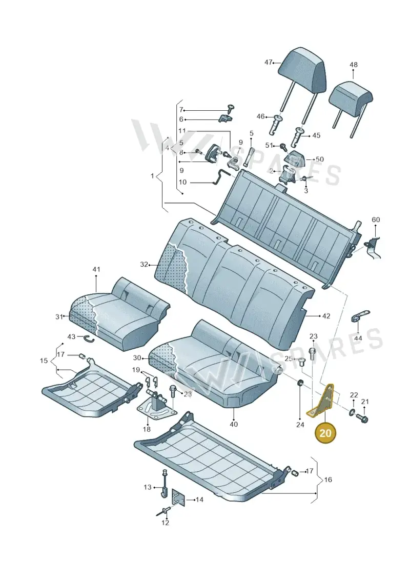 2H7885559L — Volkswagen Amarok (2016-2022) diagram 749885850, position 20