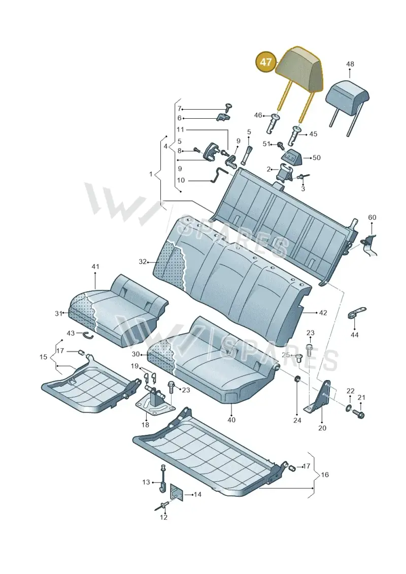 2H7885901BRUTV — Volkswagen Amarok twin cab (2016-2022) diagram 749885850, position 47