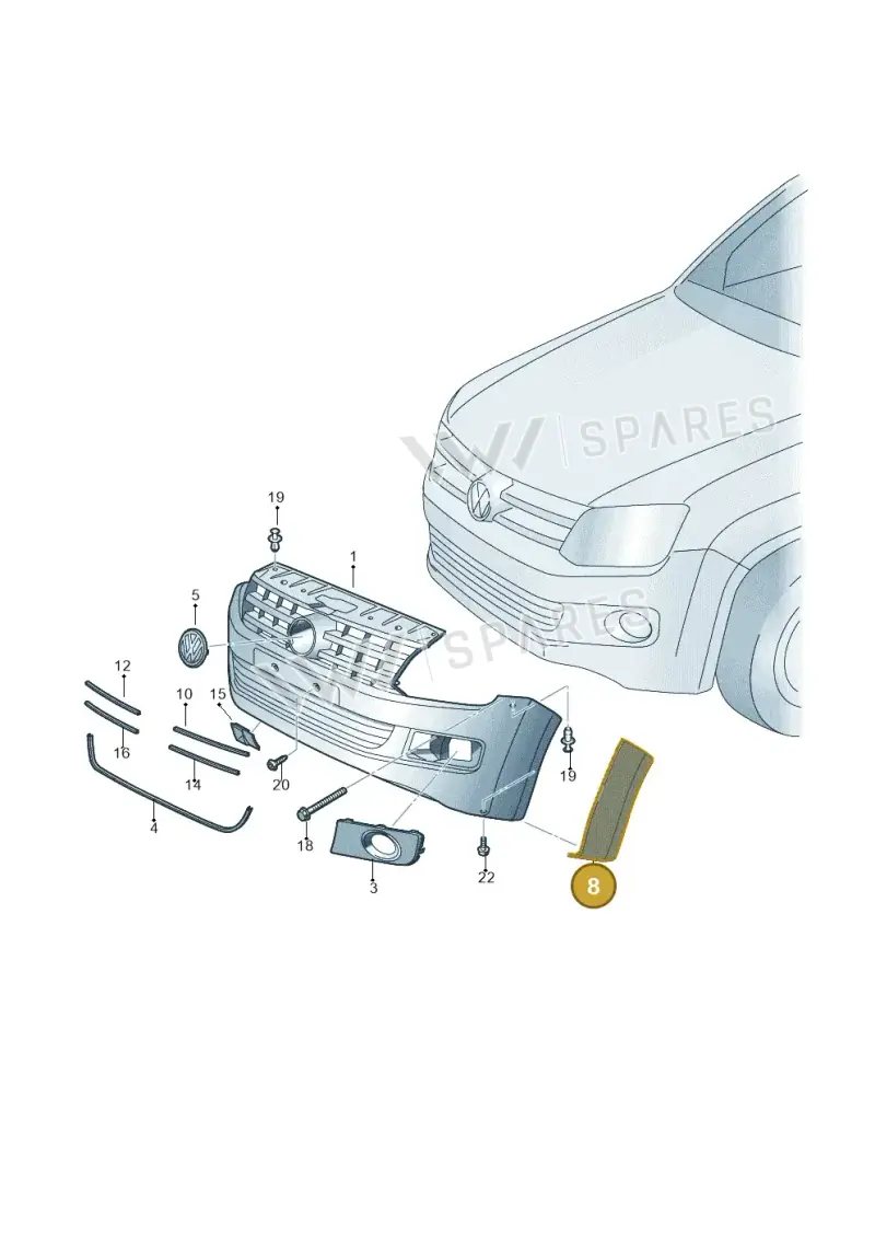 2HH853727GRU — Volkswagen Amarok twin cab (2012-2016) diagram 749853000, position 8