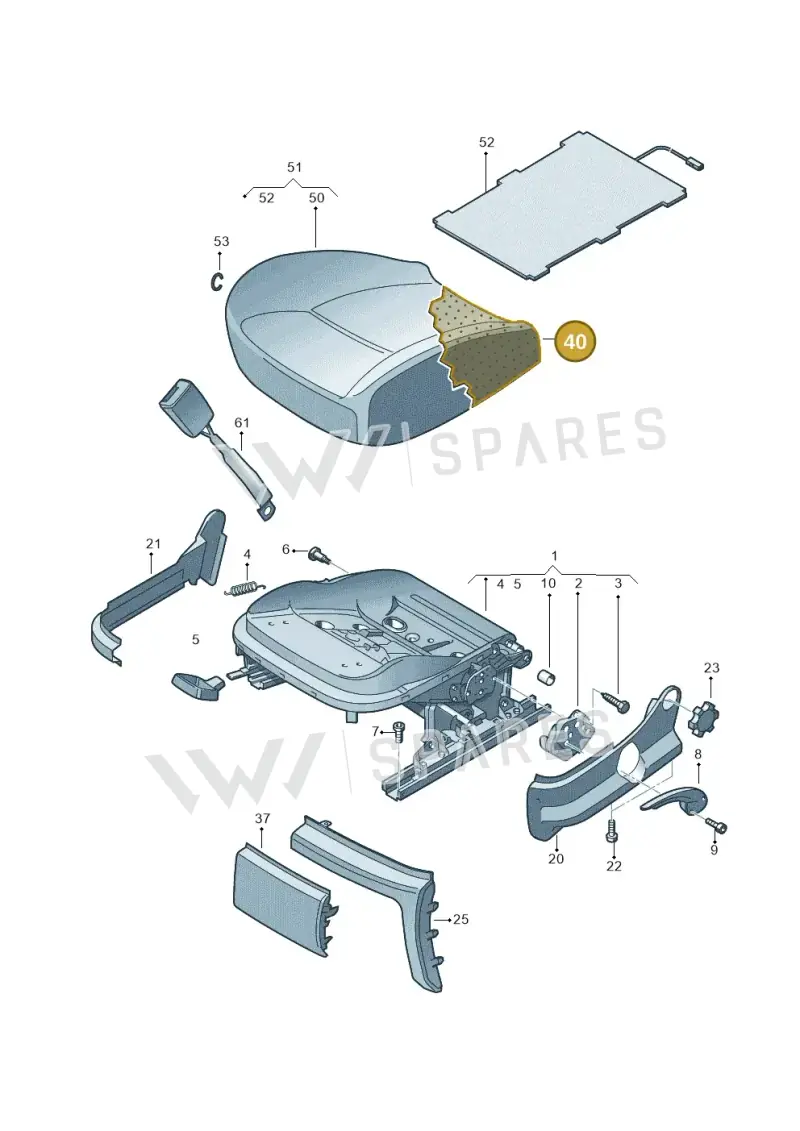 2HH881375D — Volkswagen Amarok twin cab (2016-2022) diagram 894881100, position 40