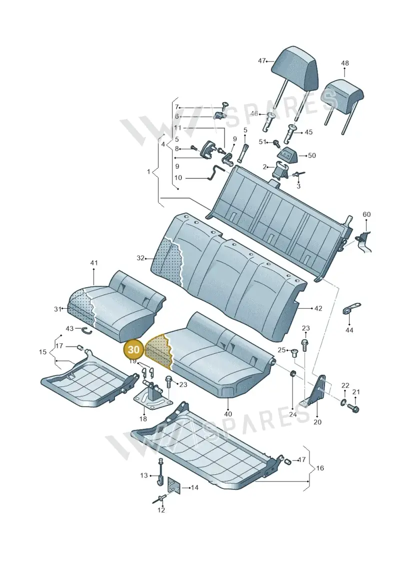 2HH885375A — Volkswagen Amarok twin cab (2016-2022) diagram 749885850, position 30