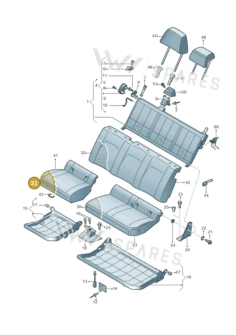 2HH885376A — Volkswagen Amarok twin cab (2016-2022) diagram 749885850, position 31