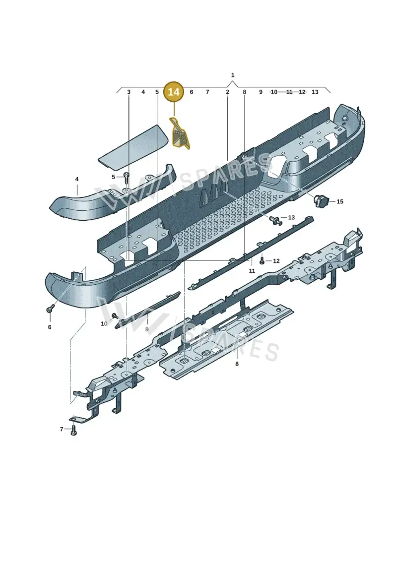 2HJ807644B — Volkswagen Amarok (2022-2025) diagram 2hb807060, position 14