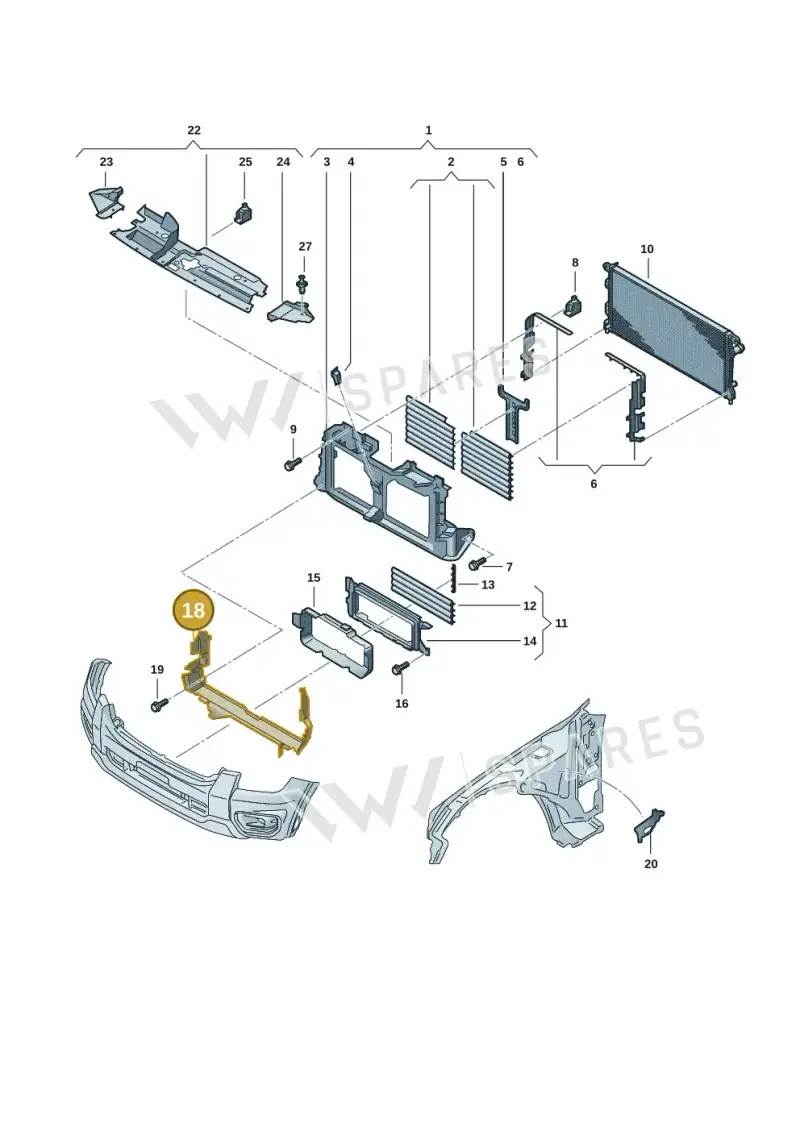 2HJ807942 — Volkswagen Amarok twin cab (2022-) diagram 2hb122960, position 18