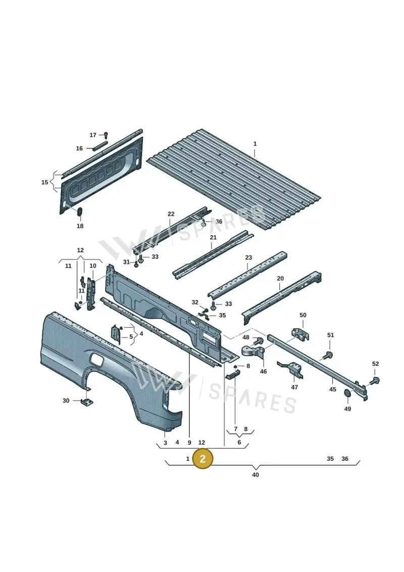 2HJ810066 — Volkswagen Amarok twin cab (2022-) diagram 2hb801000, position 2