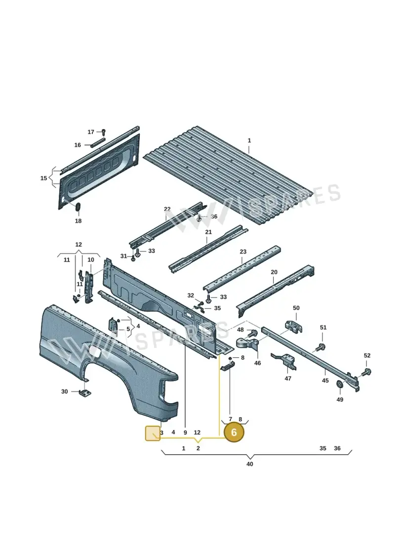 2HJ813254 — Volkswagen Amarok twin cab (2022-) diagram 2hb801000, position 6