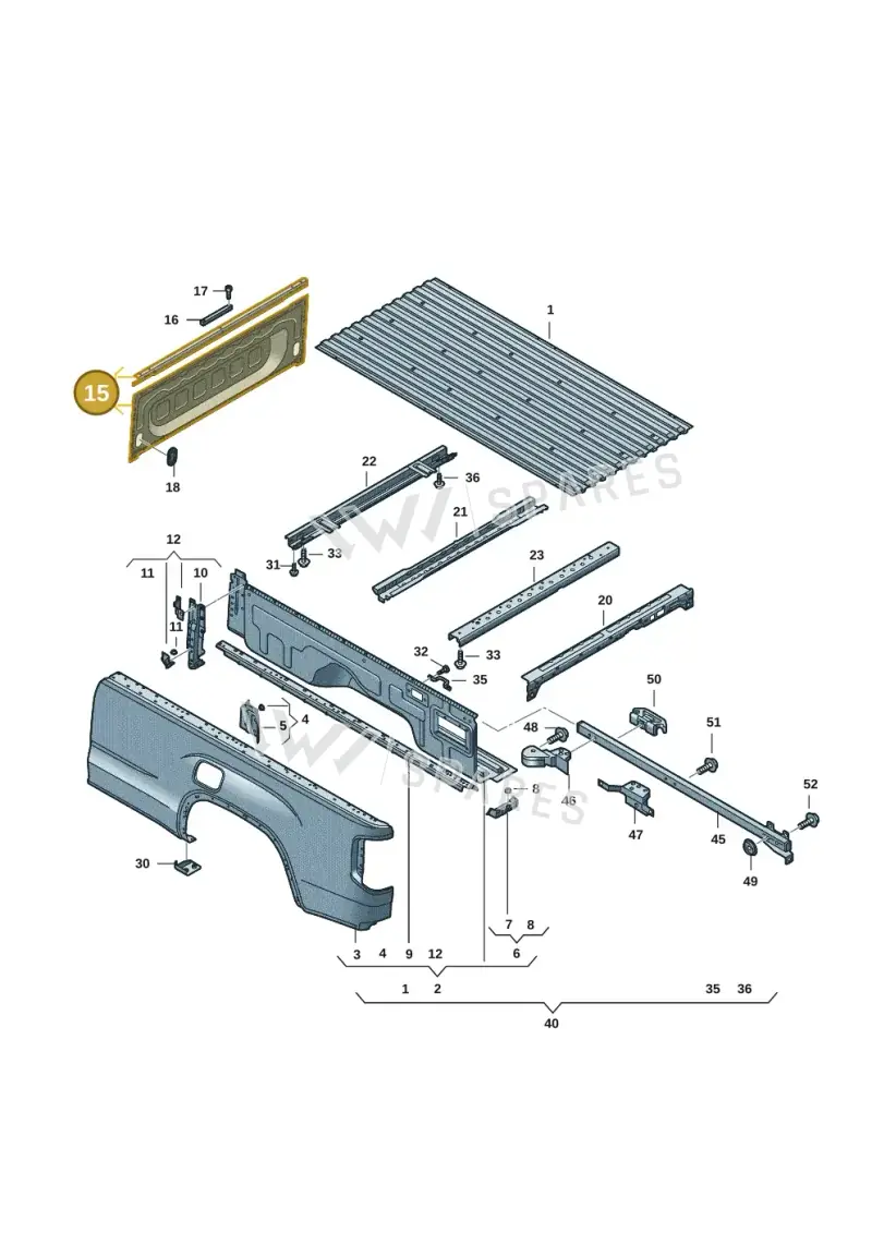2HJ813547D — Volkswagen Amarok twin cab (2022-) diagram 2hb801000, position 15