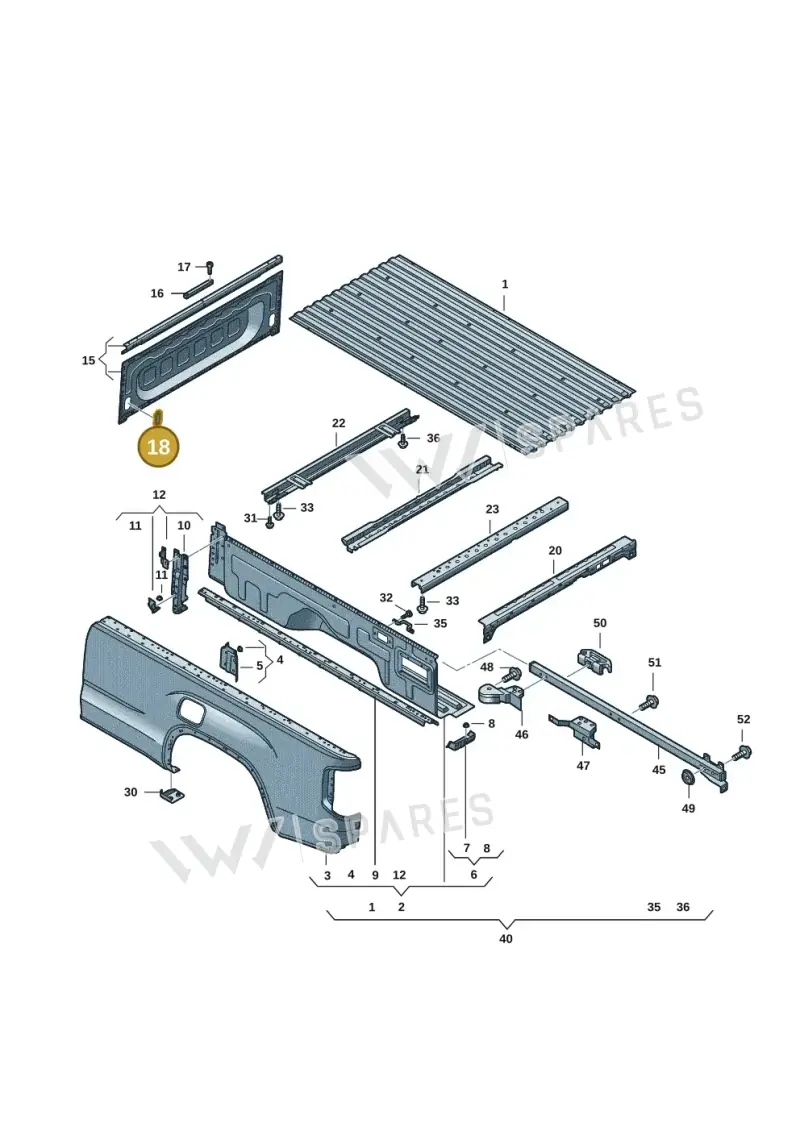 2HJ813591 — Volkswagen Amarok twin cab (2022-) diagram 2hb801000, position 18