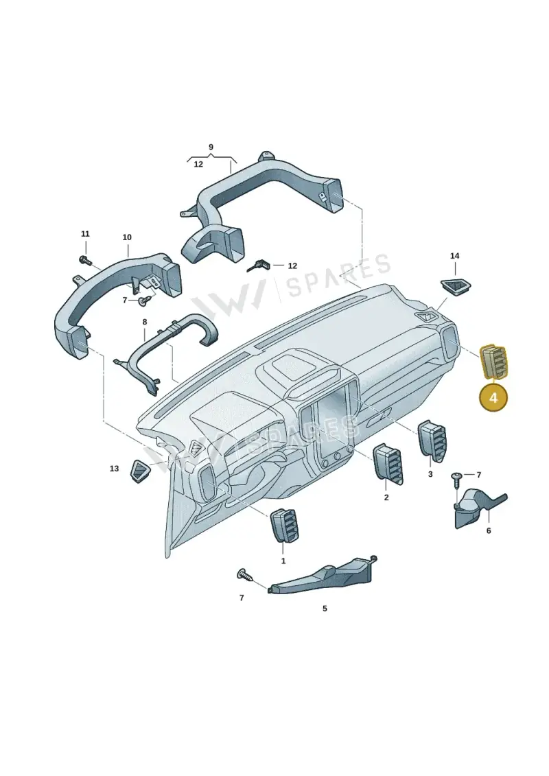 2HJ819703SR12 — Volkswagen Amarok (2022-2025) diagram 2hb819050, position 4