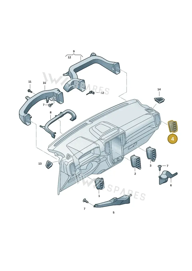 2HJ819742HR12 — Volkswagen Amarok twin cab (2022-) diagram 2hb819050, position 4