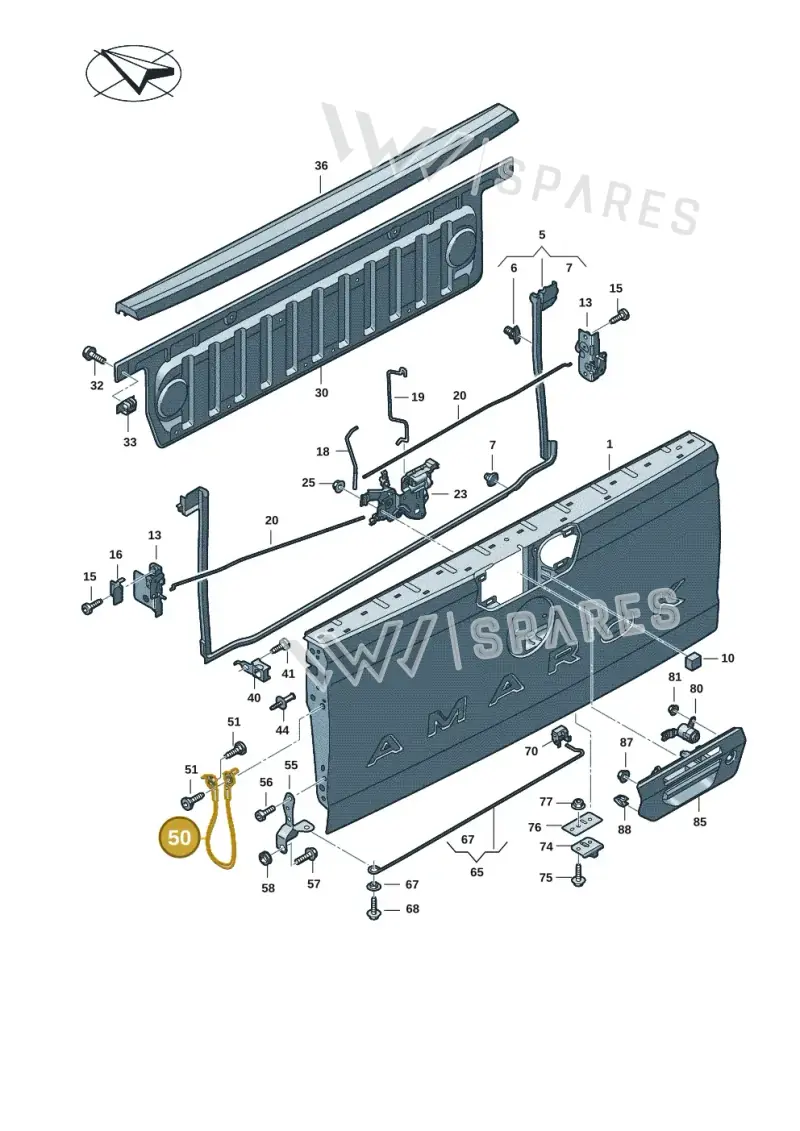 2HJ829491C — Volkswagen Amarok twin cab (2022-) diagram 2hb829000, position 50